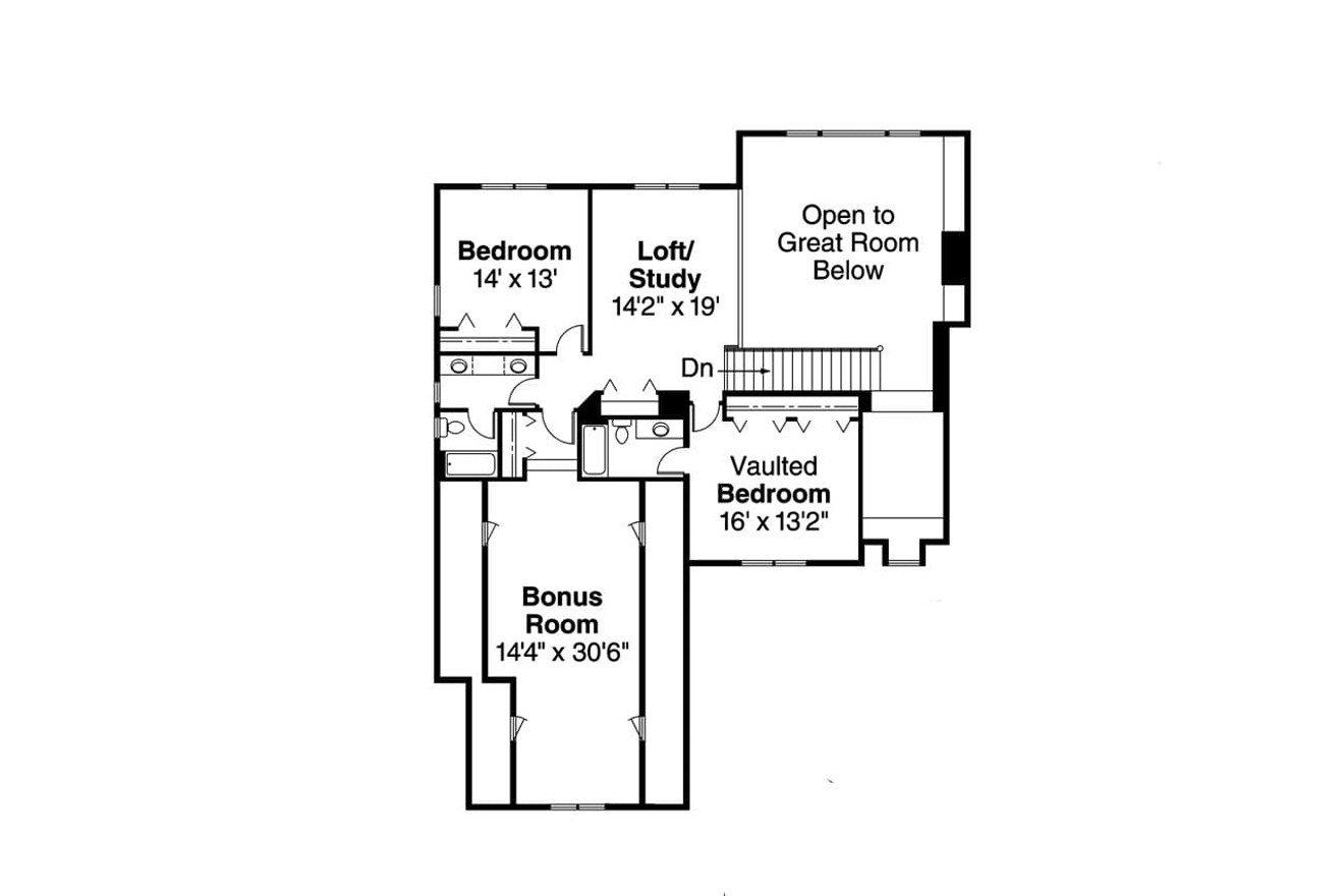 Secondary Image - Contemporary House Plan - Centralia 30-164 - 2nd Floor Plan 
