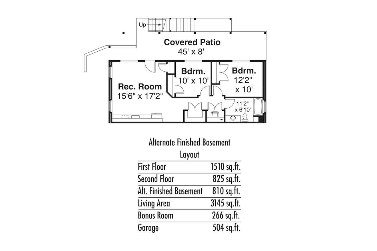 Craftsman House Plan - Foxboro 31-153 - Optional Floor Plan 