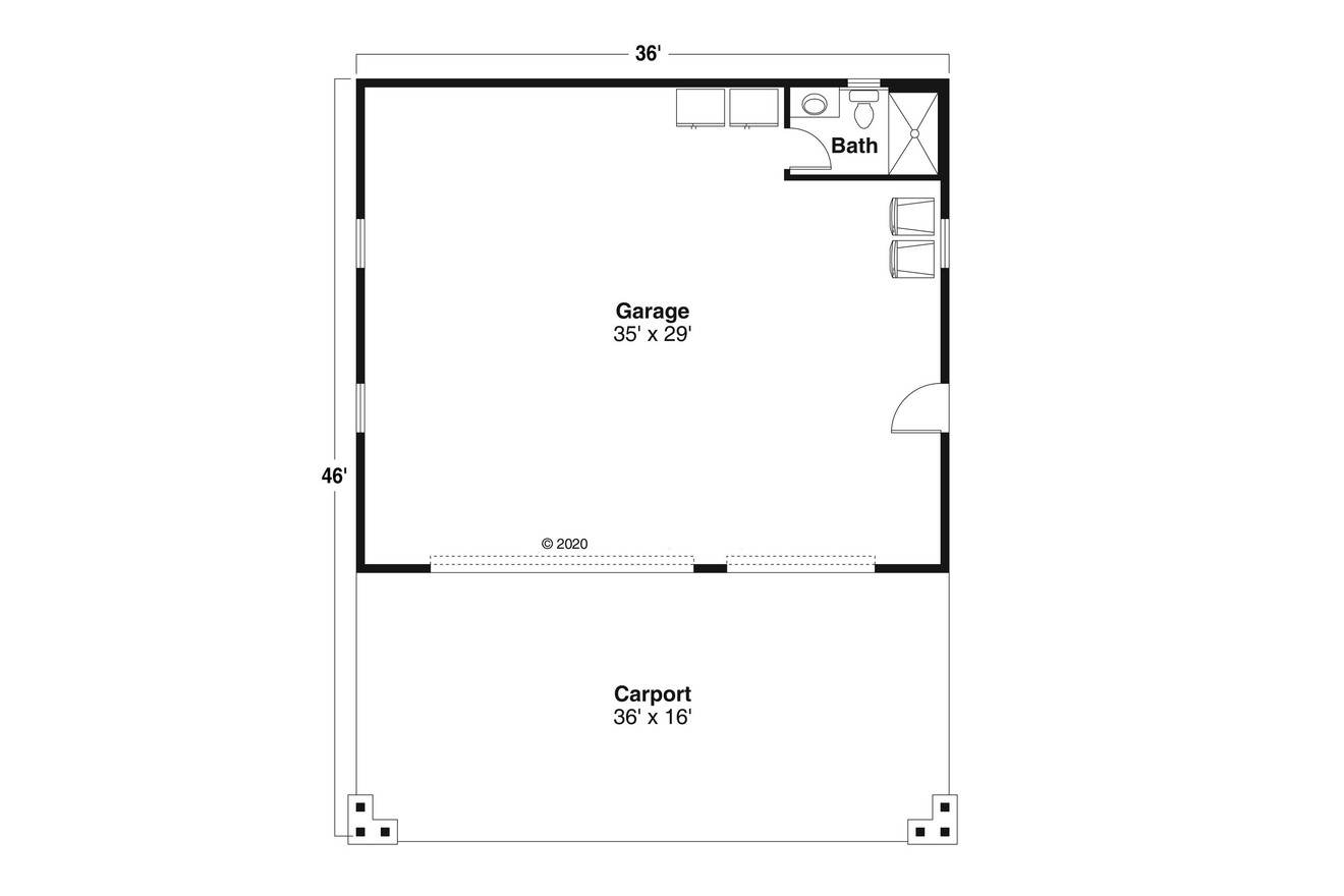 Prairie House Plan - 20-309 - 1st Floor Plan 