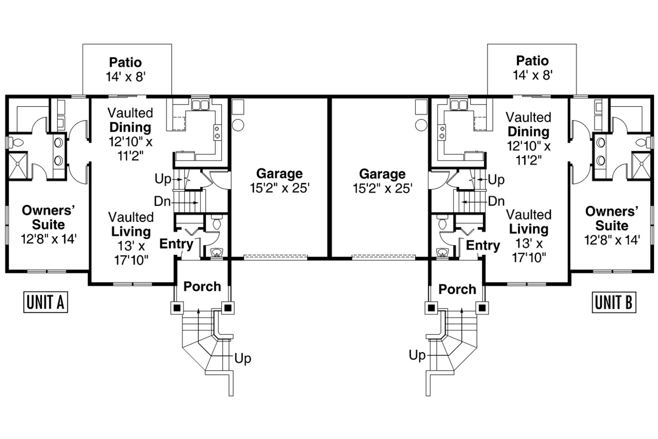 Craftsman House Plan - Lincolnshire 60-032 - 1st Floor Plan 