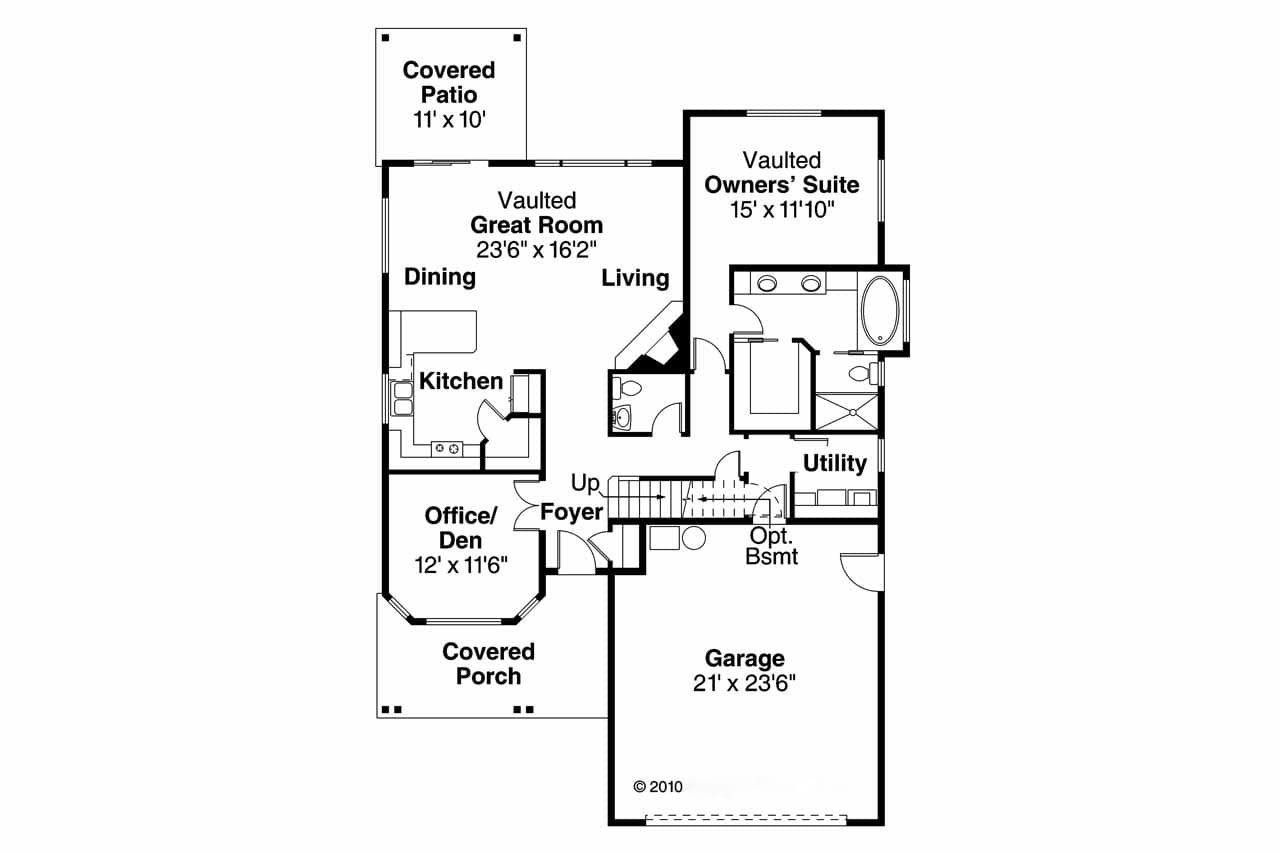 Cottage House Plan - Elkhorn 30-733 - 1st Floor Plan 