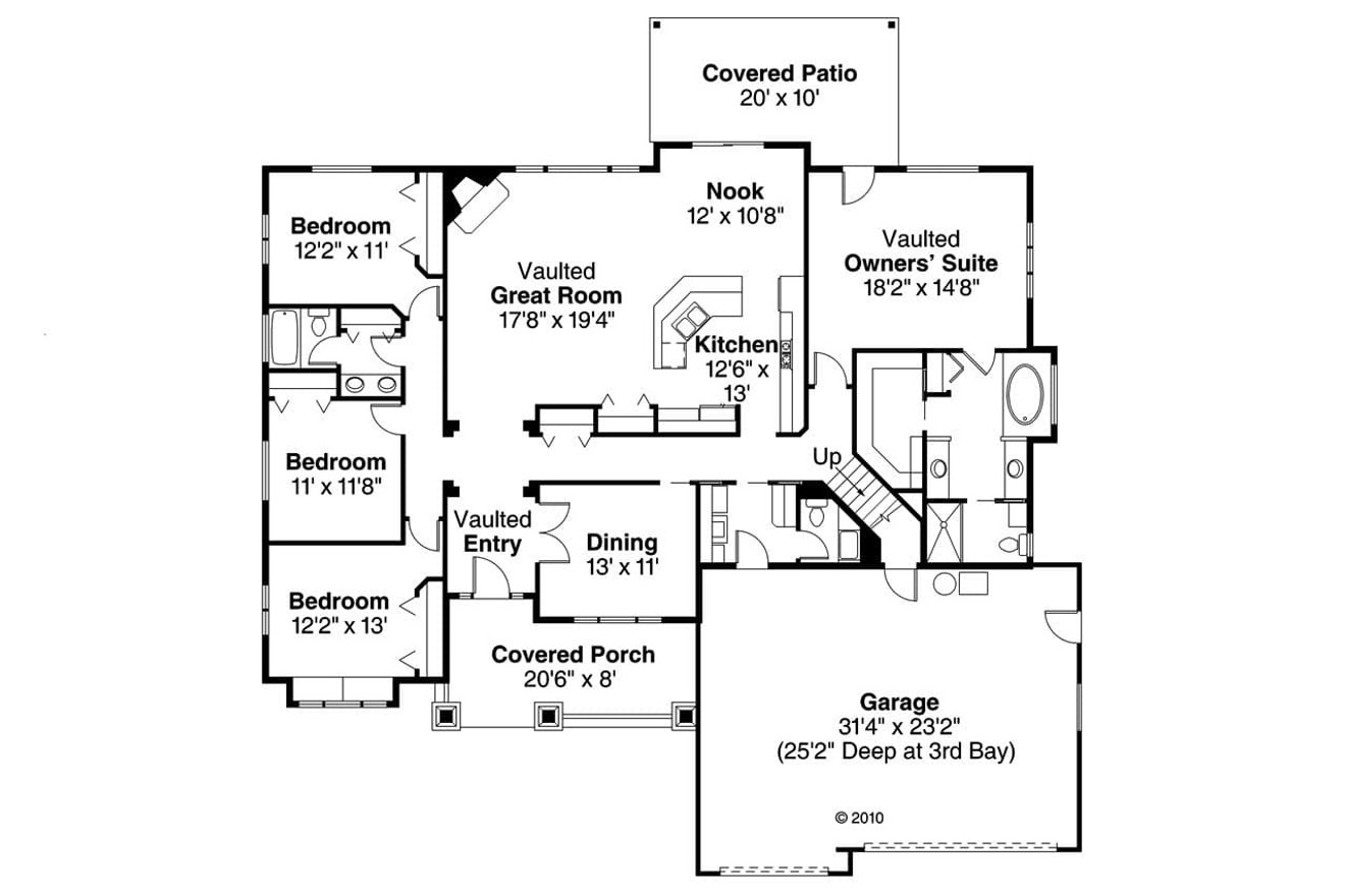 Craftsman House Plan - Grayson 30-305 - 1st Floor Plan 