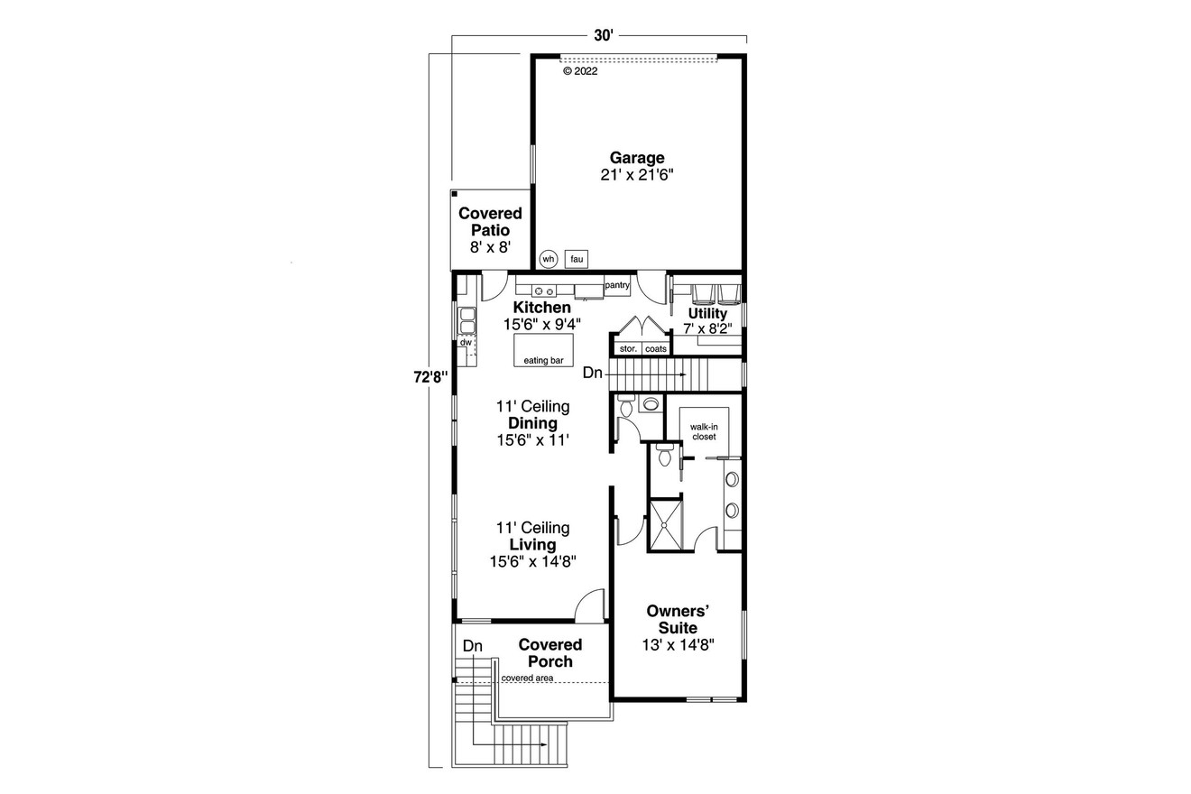 Contemporary House Plan - Creston 31-282 - 1st Floor Plan 