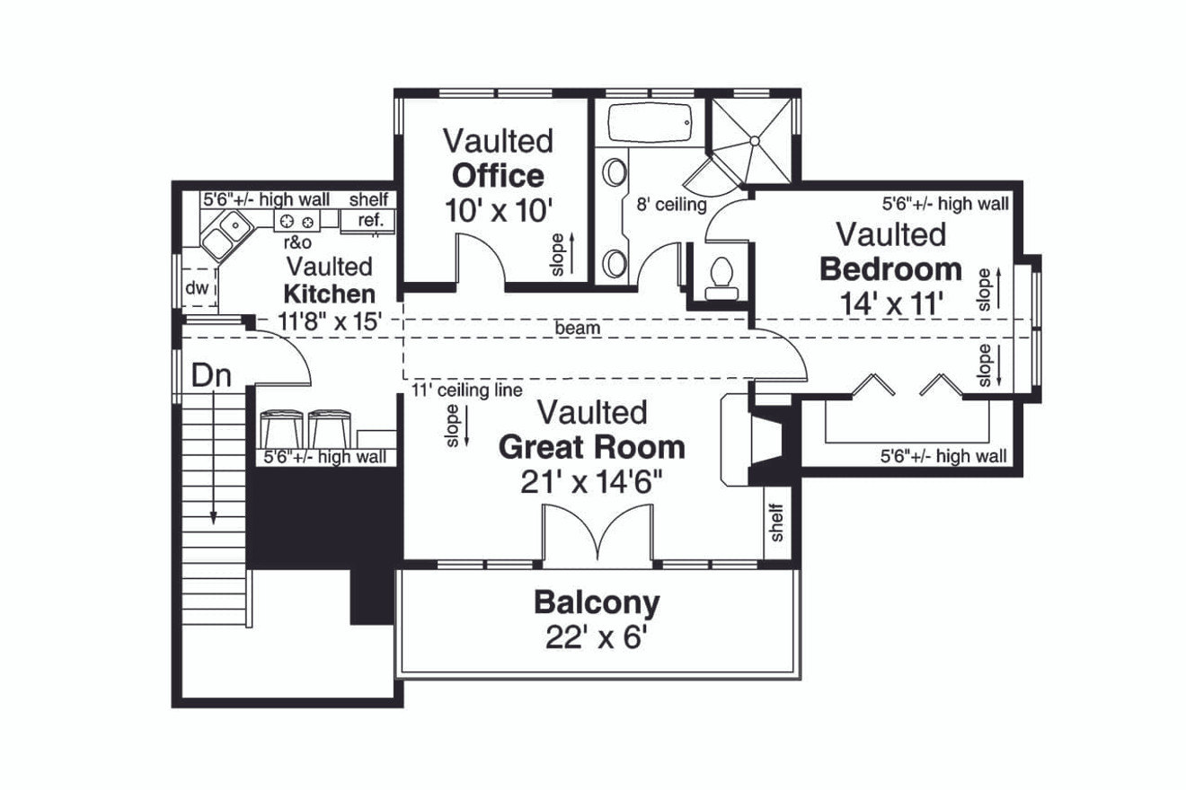 Secondary Image - Craftsman House Plan - 20-119 - 2nd Floor Plan 