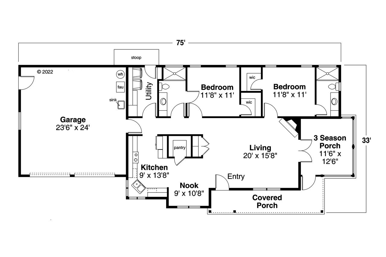 Country House Plan - Sandpiper 31-289 - 1st Floor Plan 