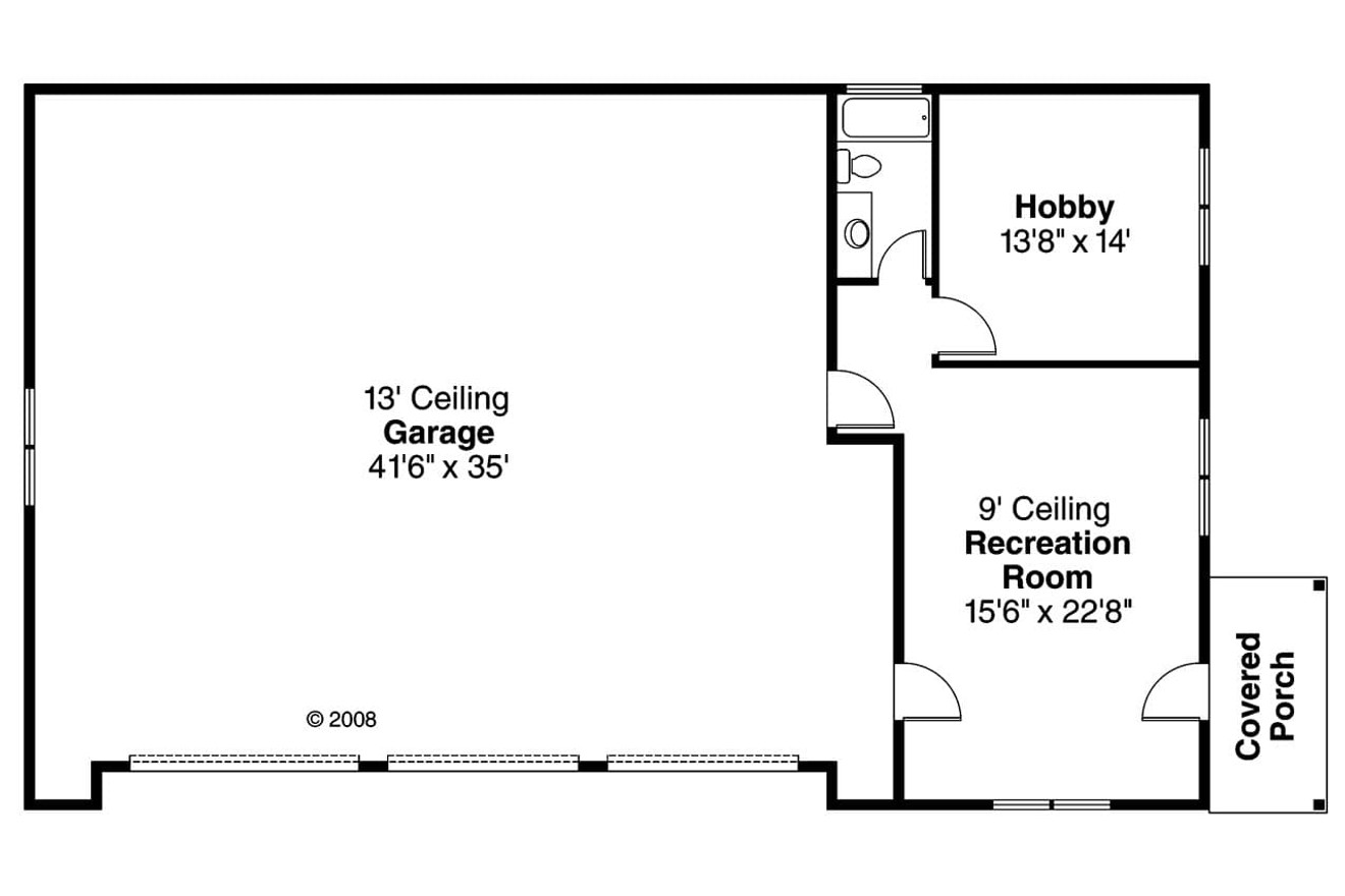 Prairie House Plan - 20-042 - 1st Floor Plan 