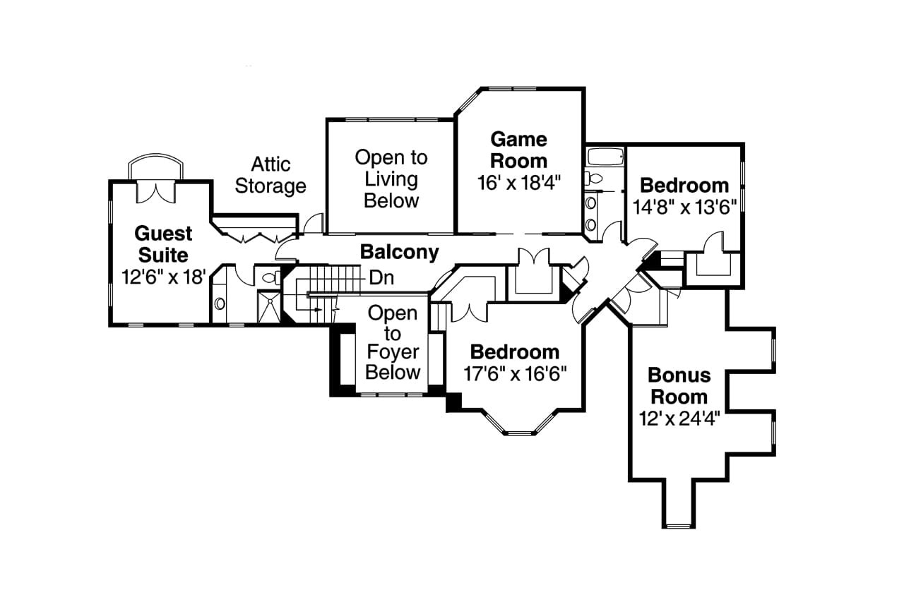 Secondary Image - Mediterranean House Plan - Lucardo 30-181 - 2nd Floor Plan 