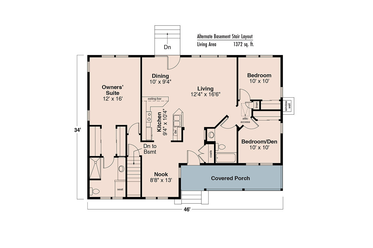 Country House Plan - Sandberg 30-083 - Optional Floor Plan 