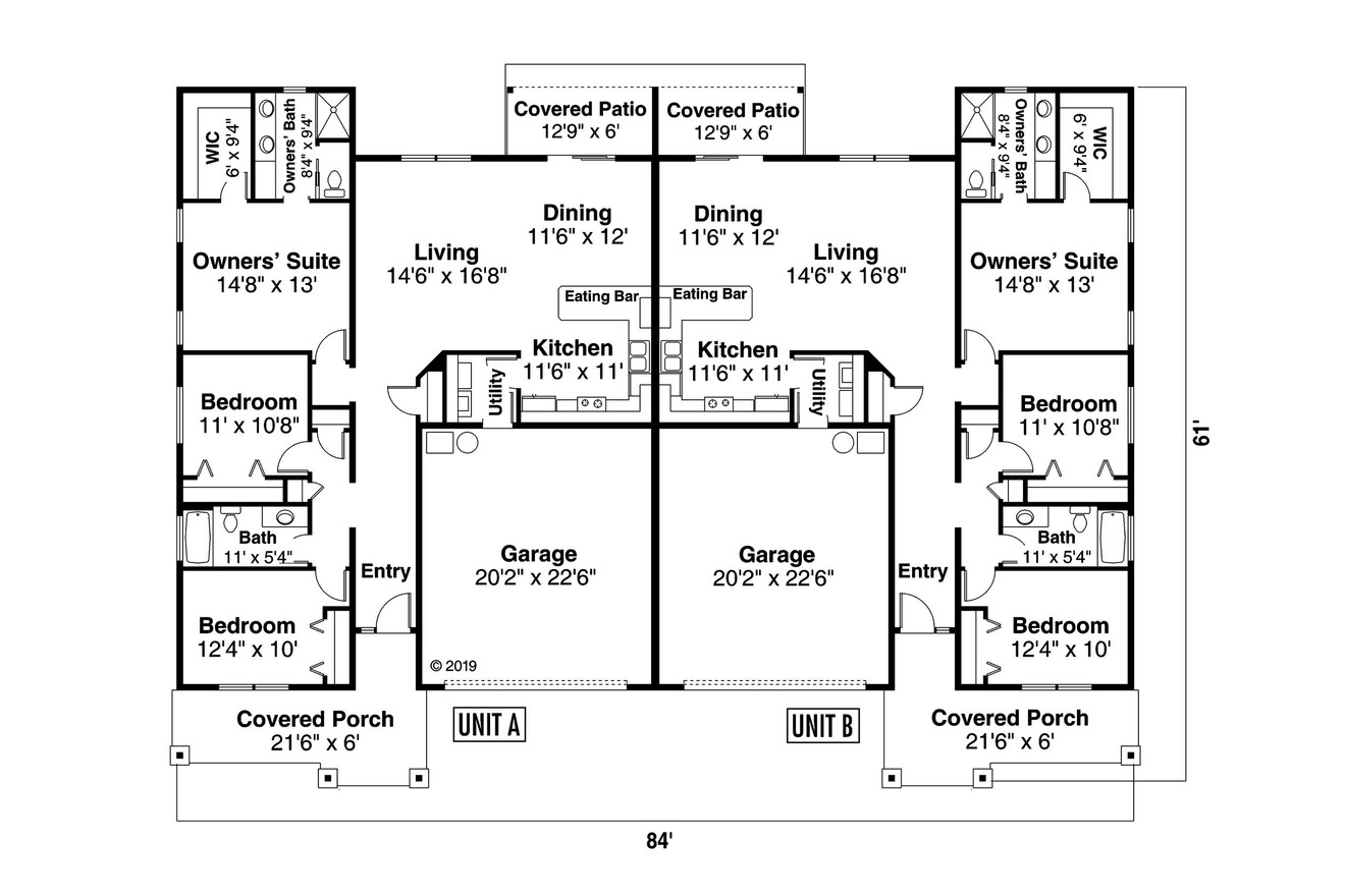Cottage House Plan - Dewberry 60-052 - 1st Floor Plan 