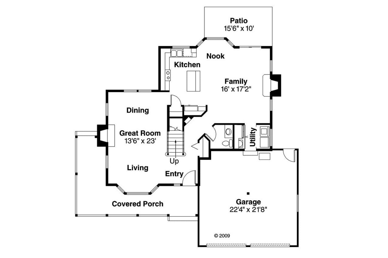 Country House Plan - Bristol 10-184 - 1st Floor Plan 