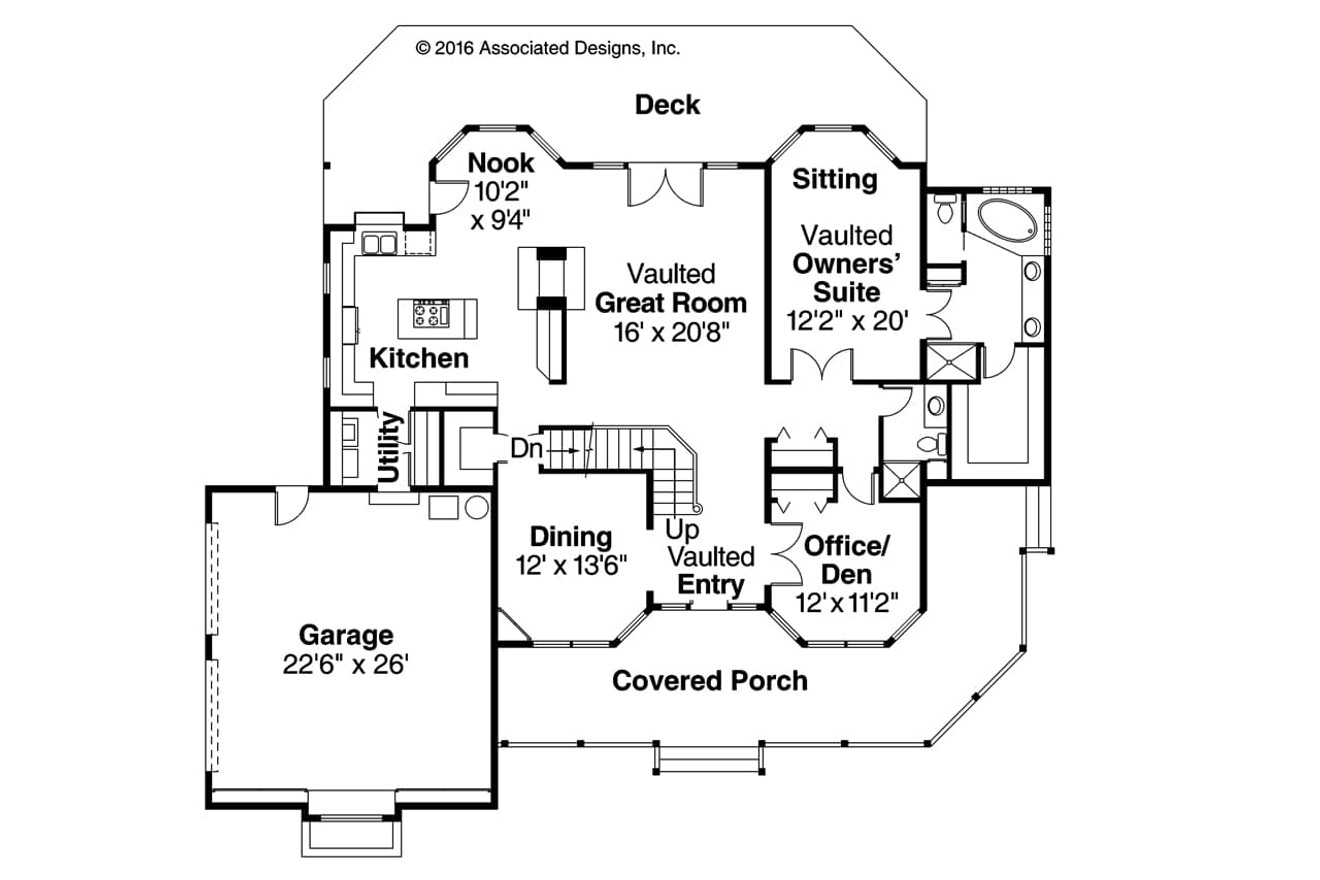 Country House Plan - Heartridge 10-250 - 1st Floor Plan 