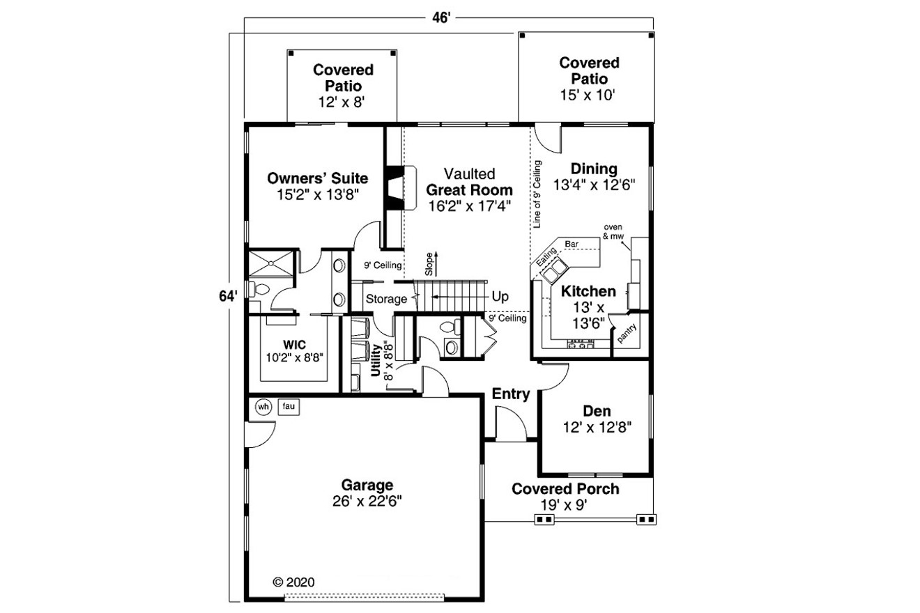 Country House Plan - Sprague 31-200 - 1st Floor Plan 