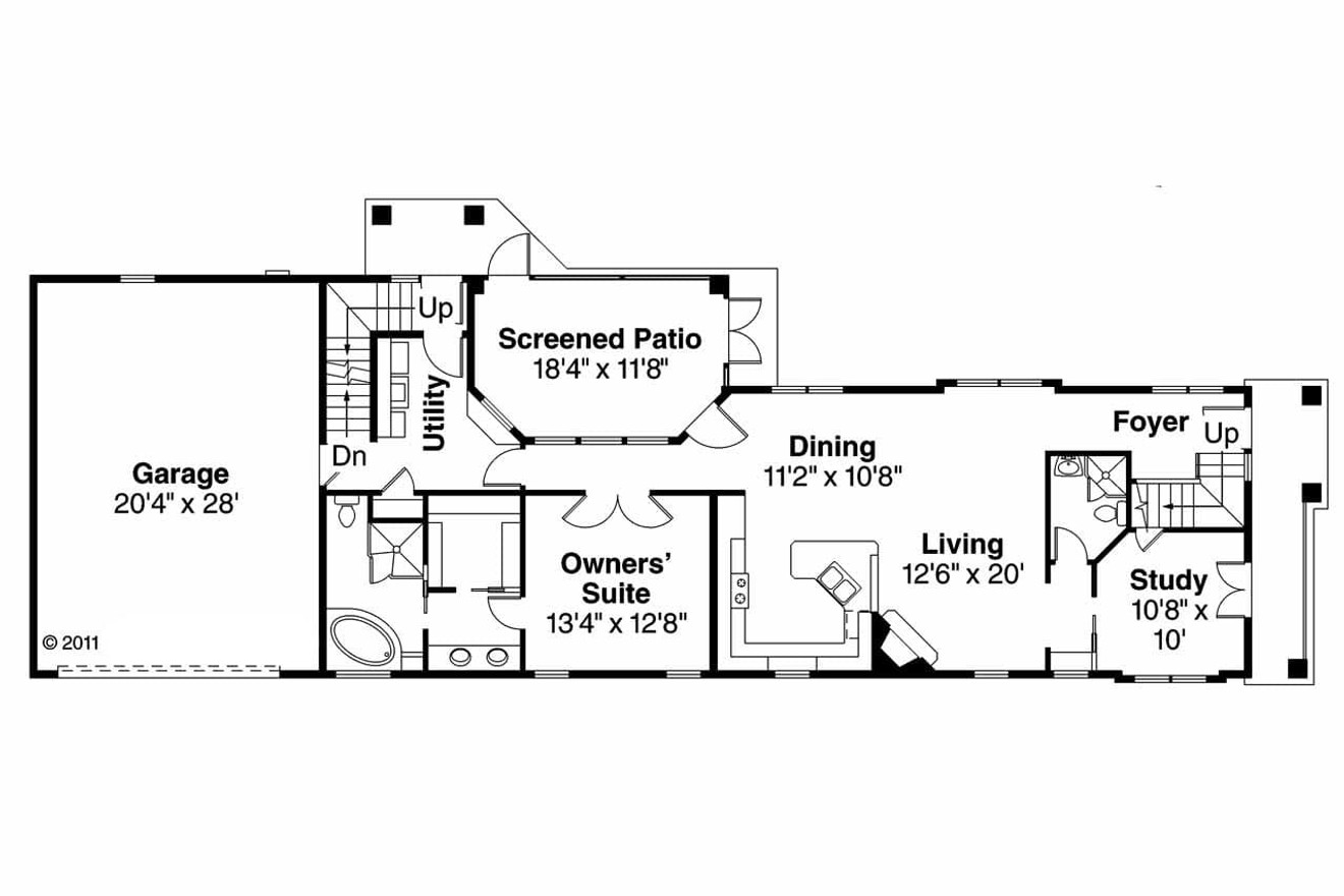 Contemporary House Plan - Goldenheart 10-580 - 1st Floor Plan 