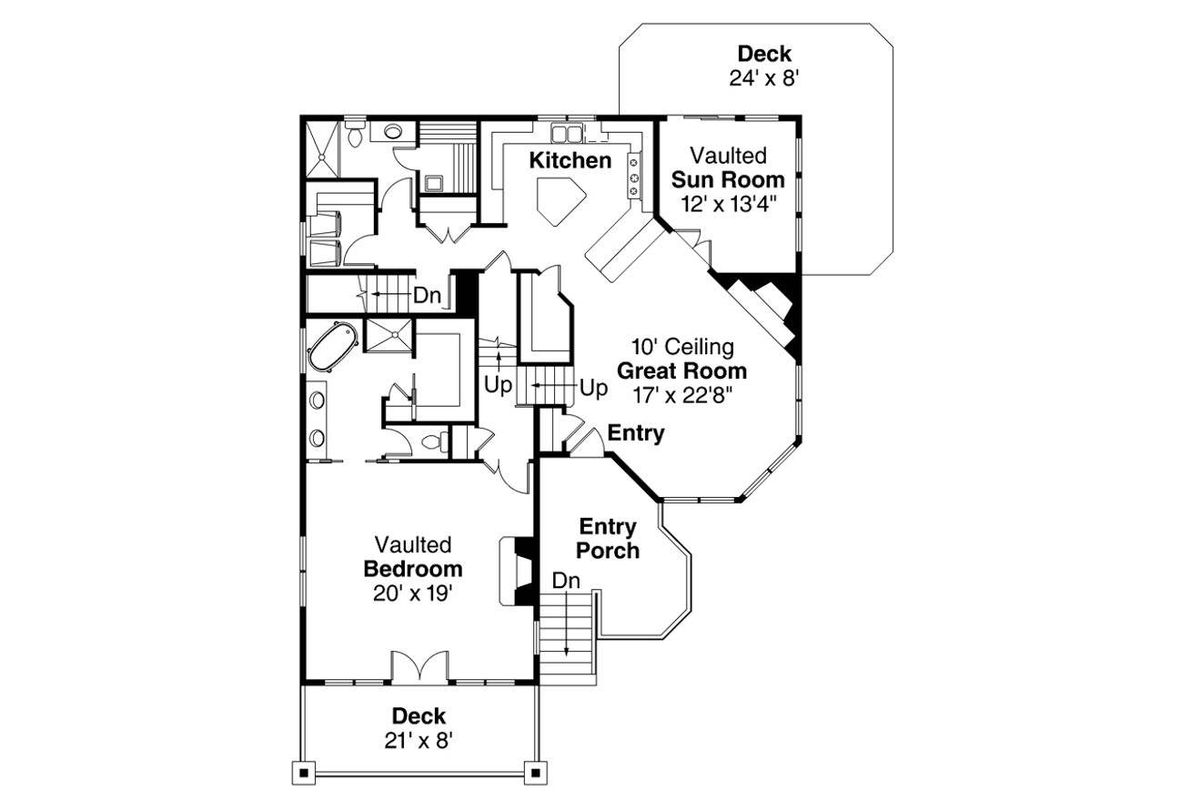 Cape Cod House Plan - Cedar Hill 30-895 - 1st Floor Plan 