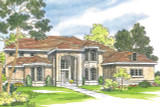 Mediterranean House Plan with Striking Entry Portico 