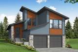 Unique Sloped Lot, Split Level Floor Plan offered in Modern Ossage House Plan 