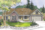 New Classic Ranch House Plan For Downhill Sloping Lot 