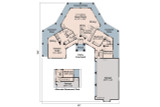 Southwest House Plan - Santa Fe 11-127 - 1st Floor Plan 