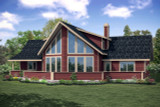 A-Frame House Plan - Alpenview 31-003 - Rear Exterior 