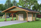 Traditional House Plan - Carport 20-094 - Front Exterior 