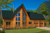 A-Frame House Plan - Boulder Creek 30-814 - Front Exterior 