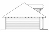 Craftsman House Plan - Garage w/Carport 20-033 - Left Exterior 