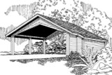 Traditional House Plan - Carport w/Storage 20-048 - Front Exterior 