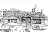 Traditional House Plan - Garage w/Living 20-036 - Rear Exterior 