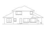 Southwest House Plan - Augusta 30-082 - Rear Exterior 