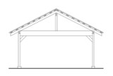 Secondary Image - Traditional House Plan - Carport 20-233 - Rear Exterior 