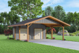 Craftsman House Plan - Carport 20-510 - Front Exterior 