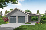 Ranch House Plan - Garage 20-623 - Front Exterior 