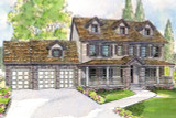 Colonial House Plan - Hanson 30-394 - Front Exterior 