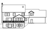 Colonial House Plan - Hanson 30-394 - Rear Exterior 