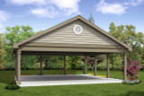 Traditional House Plan - Carport 20-055 - Front Exterior 