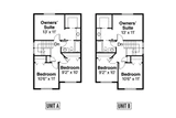 Secondary Image - Craftsman House Plan - Cartersville 60-017 - 2nd Floor Plan 