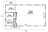 Craftsman House Plan - Garage 20-268 - 1st Floor Plan 