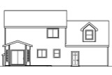 Saltbox House Plan - Adkins 30-197 - Rear Exterior 
