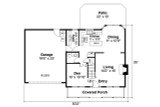 Saltbox House Plan - Adkins 30-197 - 1st Floor Plan 