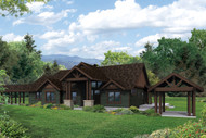 Abundant Picture Windows in our New Lodge-Style Cedar Height House Plan 