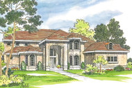 Mediterranean House Plan with Striking Entry Portico 