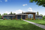 Spanaway is a Modern Prairie House Plan with Open Floor Plan 