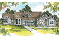 Country-Style Ranch Plan is Loaded with Features 