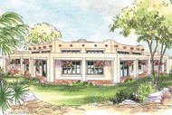 Santa Fe House Plan Blends Southwest Styles 