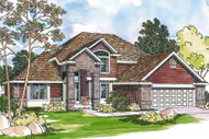 Striking Entry Greets Visitors in the Traditional Coleridge House Plan 