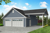 Traditional House Plan - Garage 20-064 - Front Exterior 