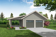 Traditional House Plan - Garage 20-405 - Front Exterior 