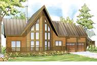 A-Frame House Plan - Boulder Creek 30-814 - Front Exterior 