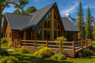 A-Frame House Plan - Altamont 30-012 - Front Exterior 