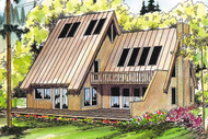 A-Frame House Plan - Cascade 10-034 - Front Exterior 